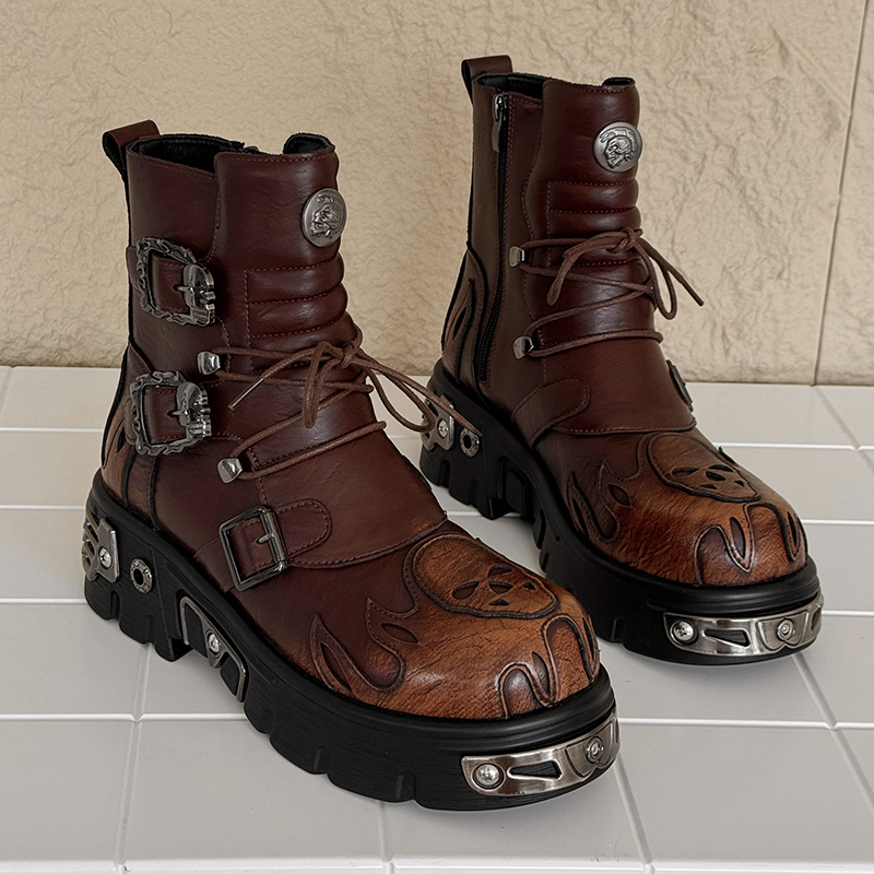 メンズ身長アップパンクスタイルスケルトンフレームメタルバック - Men'S Fashion For 30 Year Olds のレビューと価格