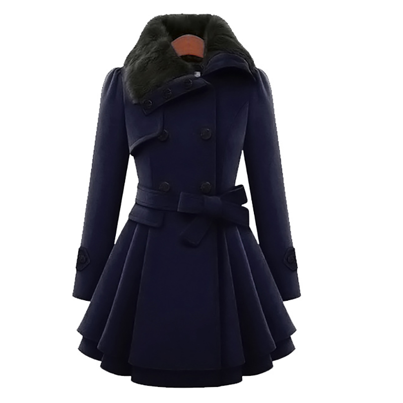 女性用ロングウールシェルパコート、ダブルブレスト、レースアッ - Sherpa Jacket Fleece のレビューと価格