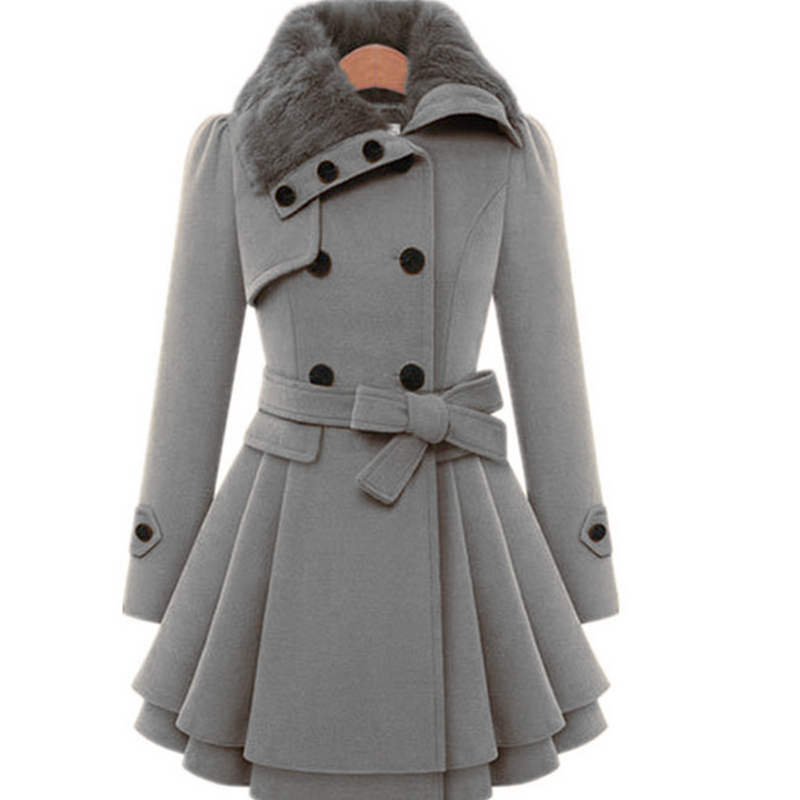 女性用ロングウールシェルパコート、ダブルブレスト、レースアッ - Sherpa Jacket Fleece のレビューと価格