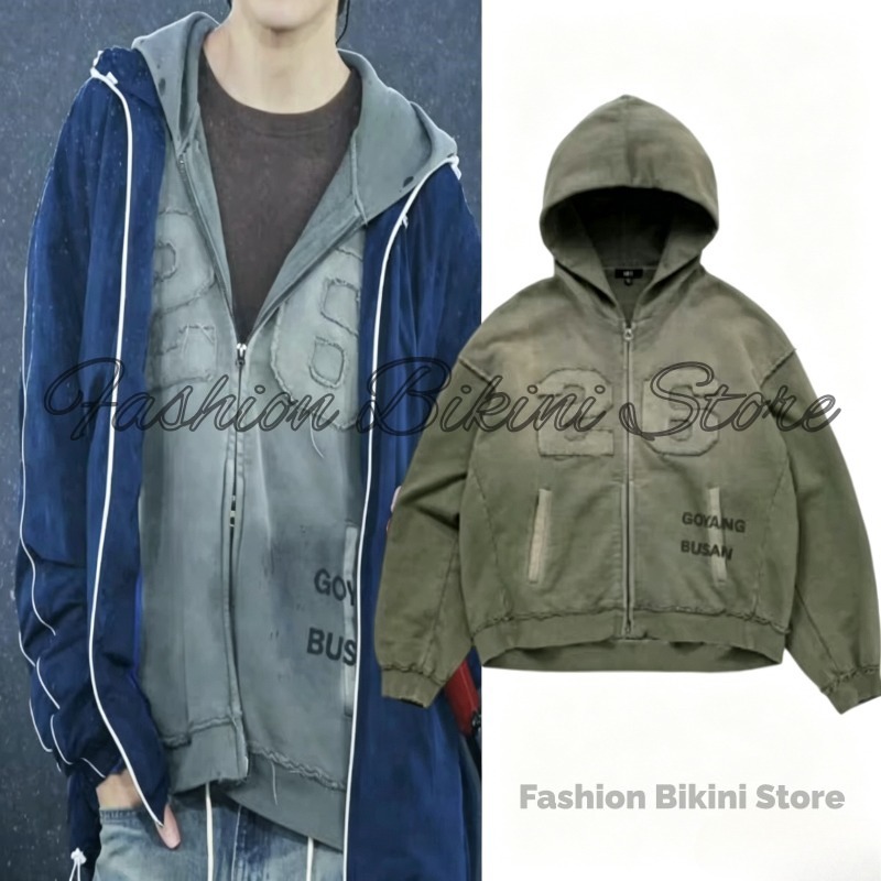 グラデーショングレーのフード付きウィンドブレーカー ARIR - Windbreaker Men Zip のレビューと価格