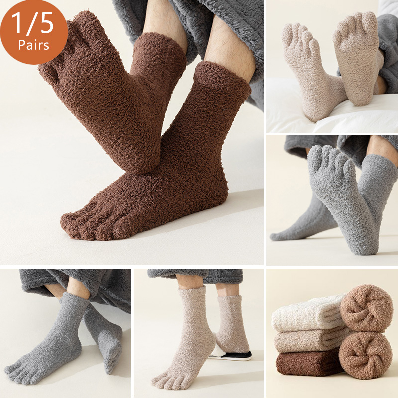 1/5足組 メンズ サーマル つま先ソックス 冬 厚手 保温 - Socks Ankle Men のレビューと価格